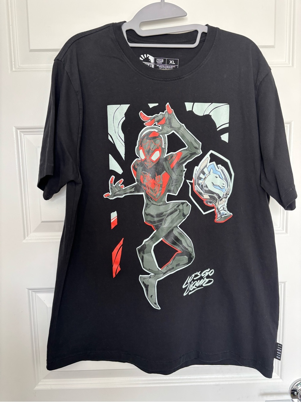 Marvel Black Spider-Verse Graphic Tee with Red Accents - XL
